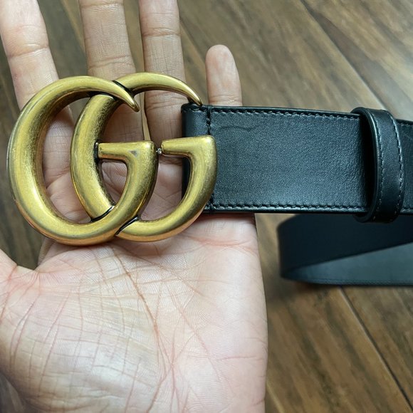GUCCI Calfskin Double G Belt 70 28 Black main image 5